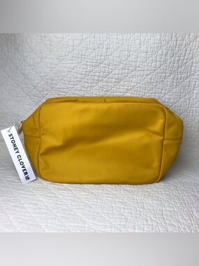 SCL Stoney Clover Lane Classic Large Nylon Pouch Pasta Yellow NWT